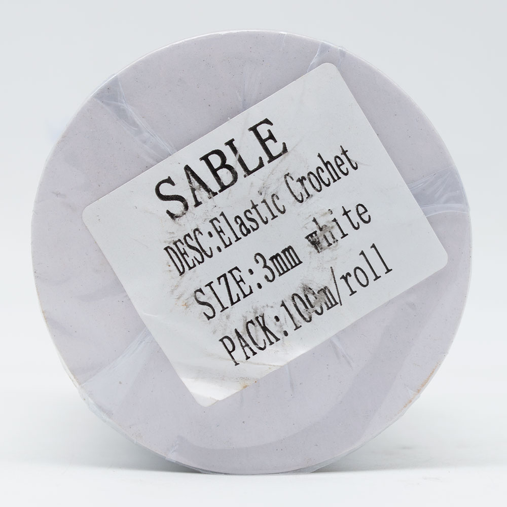 Elástico Crochet 3 MM Rollo 100 Mts