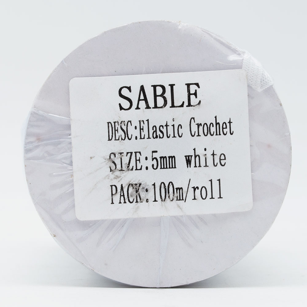 Elástico Crochet 5 MM Rollo 100 Mts